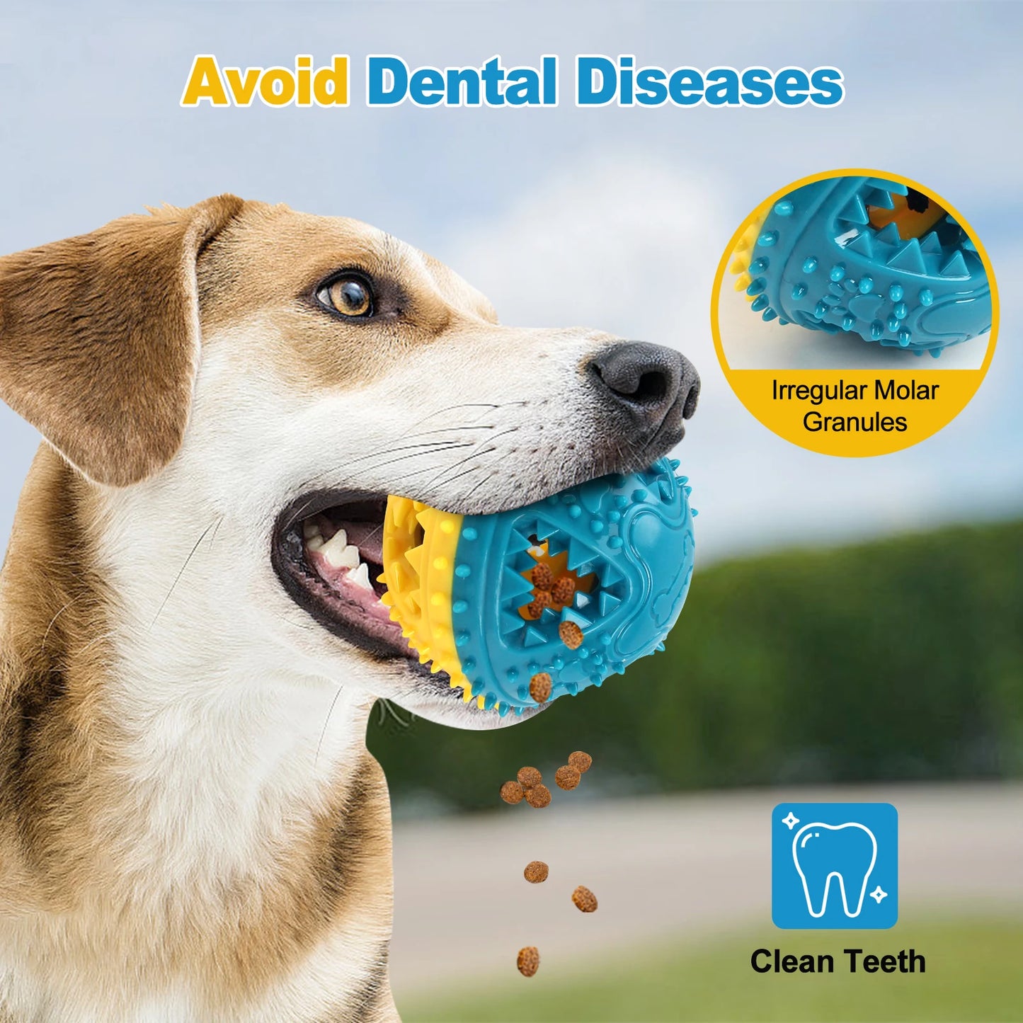 Dog Chew Toys Grinding Teeth Sound Ball Toys Leaking Food Balls Anti