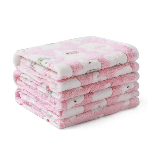 Dog Bed Mat Blanket Soft Fluffy Pet Blanket Cute Paws/Elephant Pattern