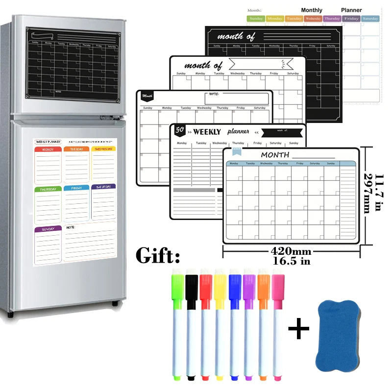 A3 Size Magnetic Monthly Weekly Planner Dry Erase Whiteboard Calendar