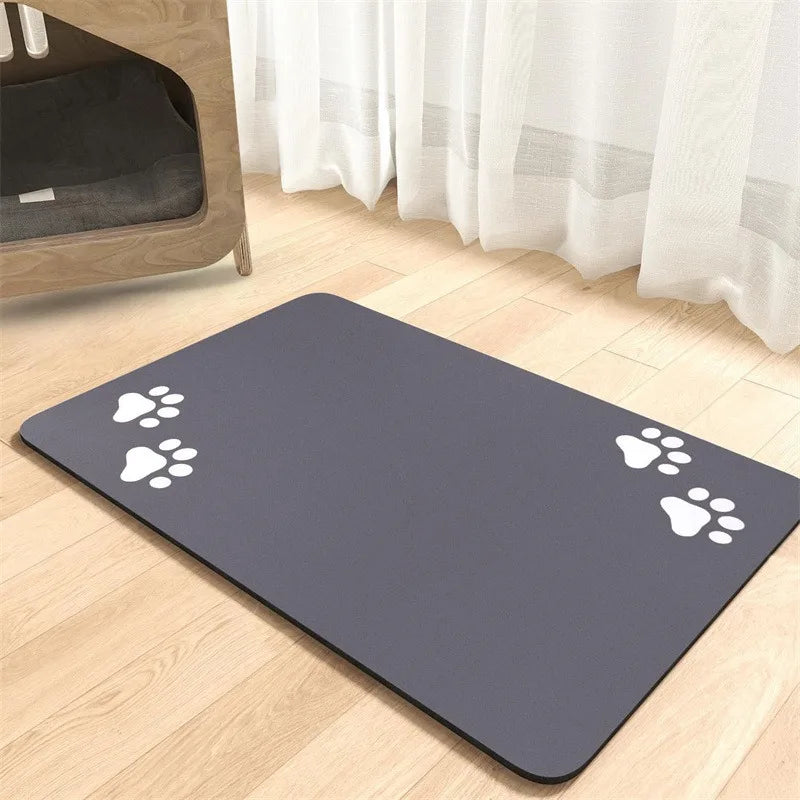 Winter Feeding Mat-Absorbent Pet Placemat for Food and Water Bowl with