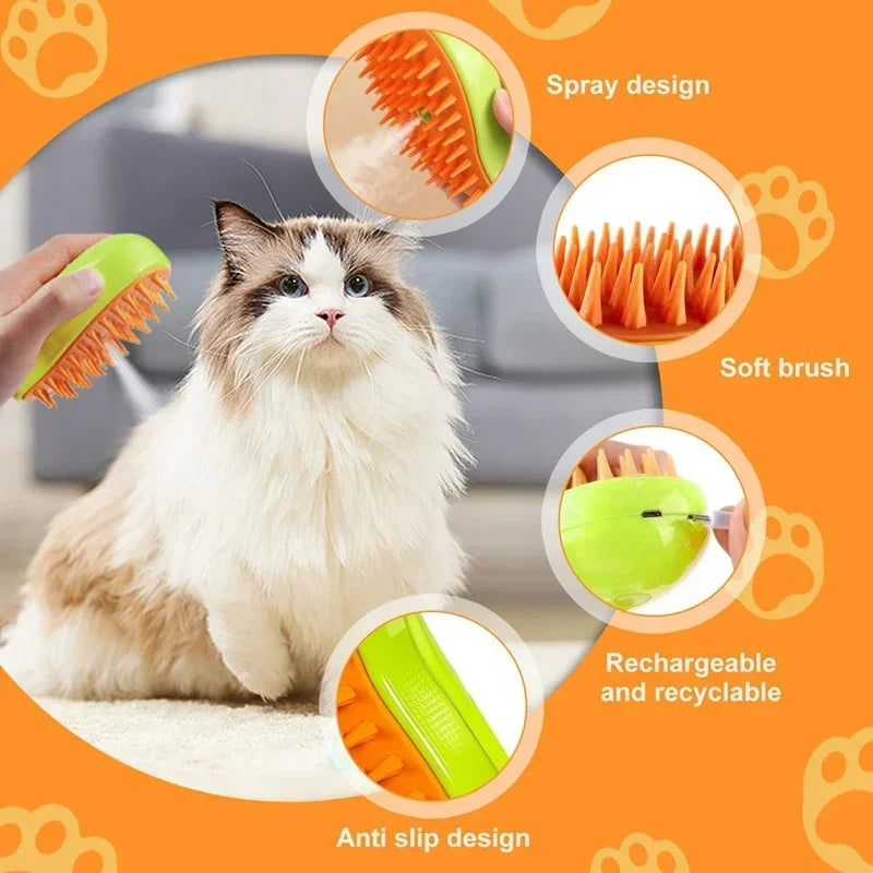 3 in 1 Pet Brush Cat Steam Brush Comb Dog Brush Electric Spray Cat