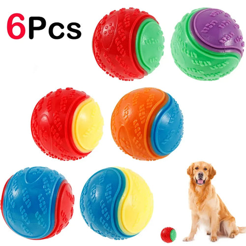 6Pcs Squeaky Balls Toys Dogs Interactive Toys TPR Dog Chew Toy for Dog