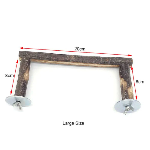 Natural Wood Pet Parrot Raw Wood Fork Tree Branch Stand Rack Squirrel