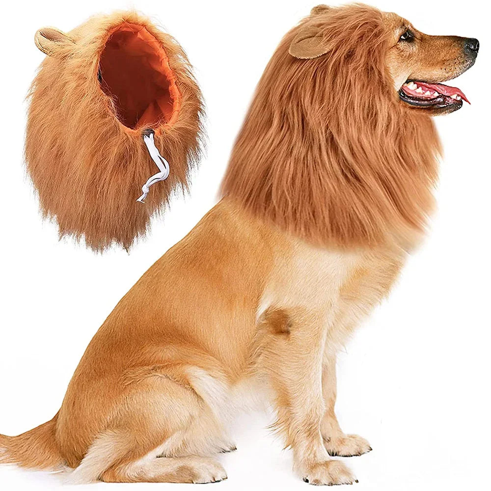 Cute Pet Dog Cosplay Clothes Lion Mane For Dog Costumes Realistic Lion