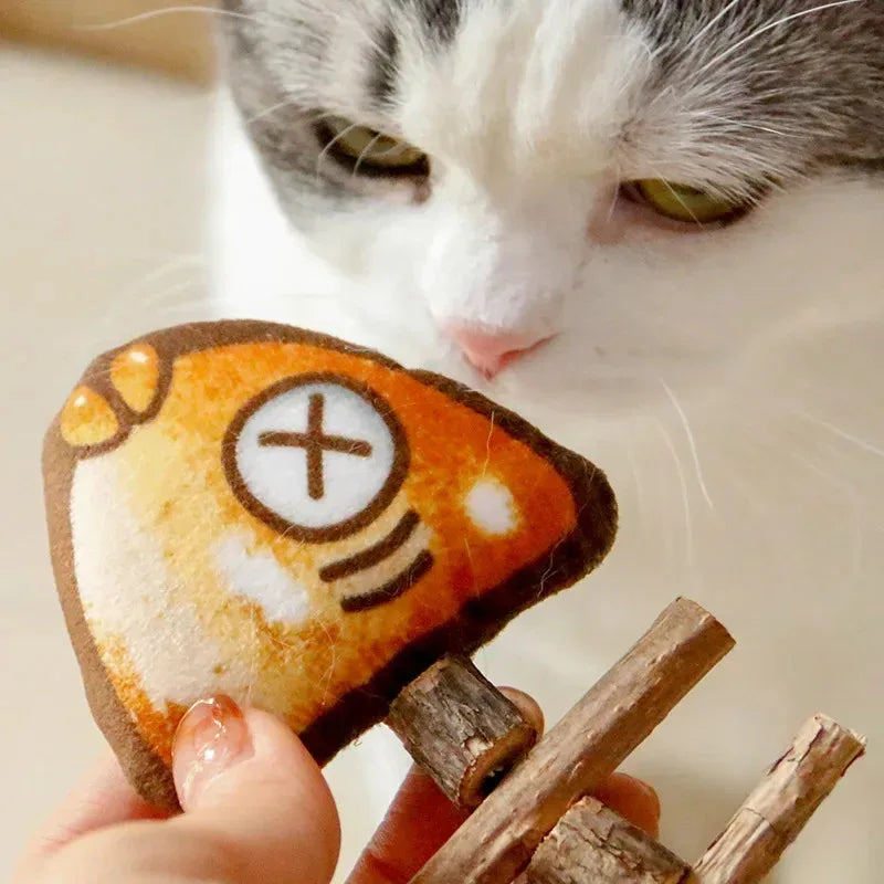 Cat Chew Toys Interactive Molar Grilled Fish Toys Silvervine Cat