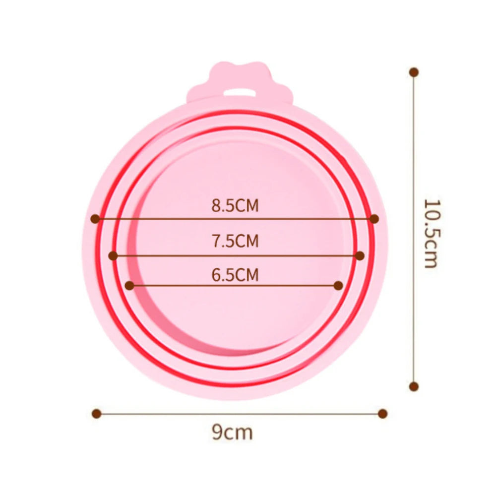 2-5PCS 3In1 Reusable Silicone Can Lid For Most Sizes Of Dog And Cat