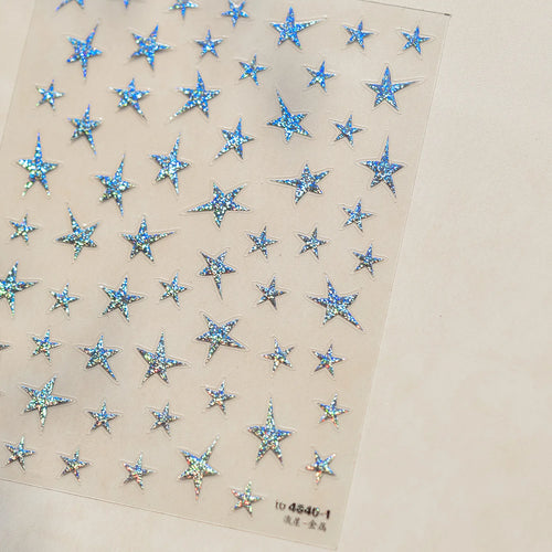1pcs 5D Relief Kawaii Colorful Star Nail Art Stickers Multi Macaron
