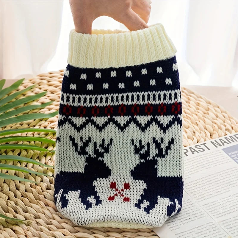 Christmas Style Pet Sweater for Dogs And Cats New Knitted Wool Sweater