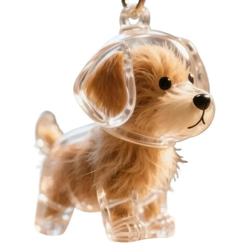 Clear Pet Hair Keychain Cute Dog Fur Keepsake Holder Creative