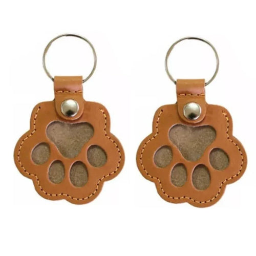 Pet Hair Memorial Keychain PU Leather Keepsake Locket for Cat Dog Fur