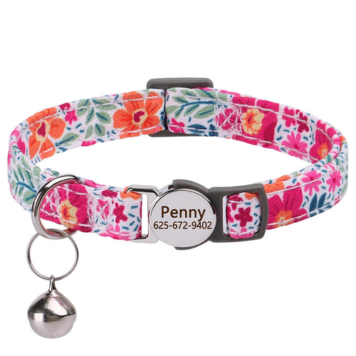 Cat Collar Free Personalized Kitten Collars Engraved Pet Puppy Name