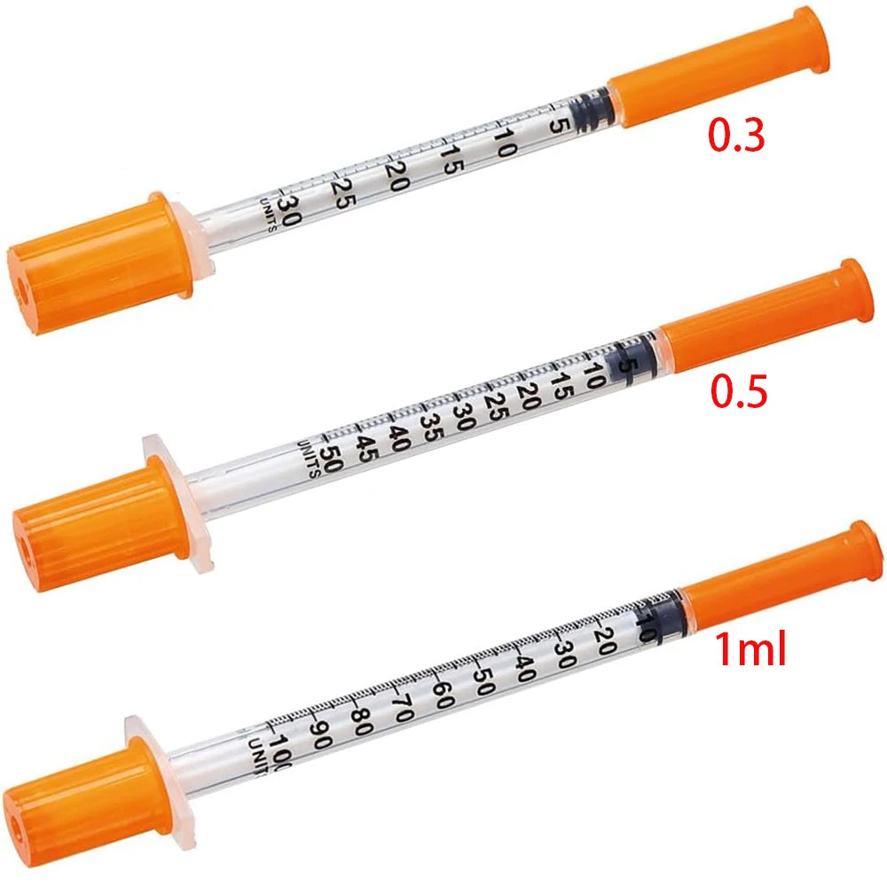30Pcs 0.5Ml/1Ml Disposable Plastic Veterinary Syringes with Needles,