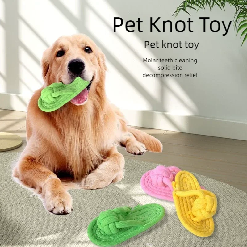 Pet Cotton Rope Slipper Knot Toy For Small Dogs Interactive Chew Toy