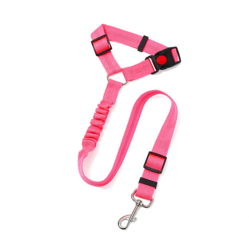 Pet products car seat belt dog leash with buffer elastic reflective