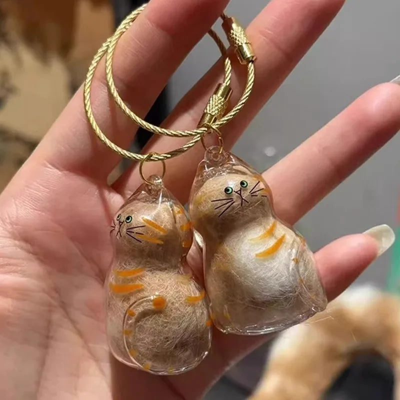 Cat Fur Memorial Charm Resin Keepsake Capsule for Pet Hair Portable