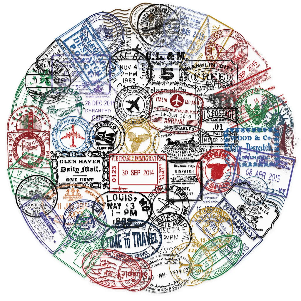 60Pcs Transparent Vintage Postmark Stickers - Waterproof PET Decor for