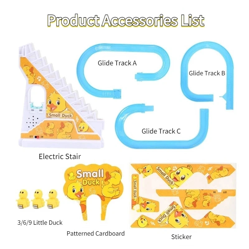 Climbing Stairs Track Toys Electric Duck DIY Rail Racing Track Roller