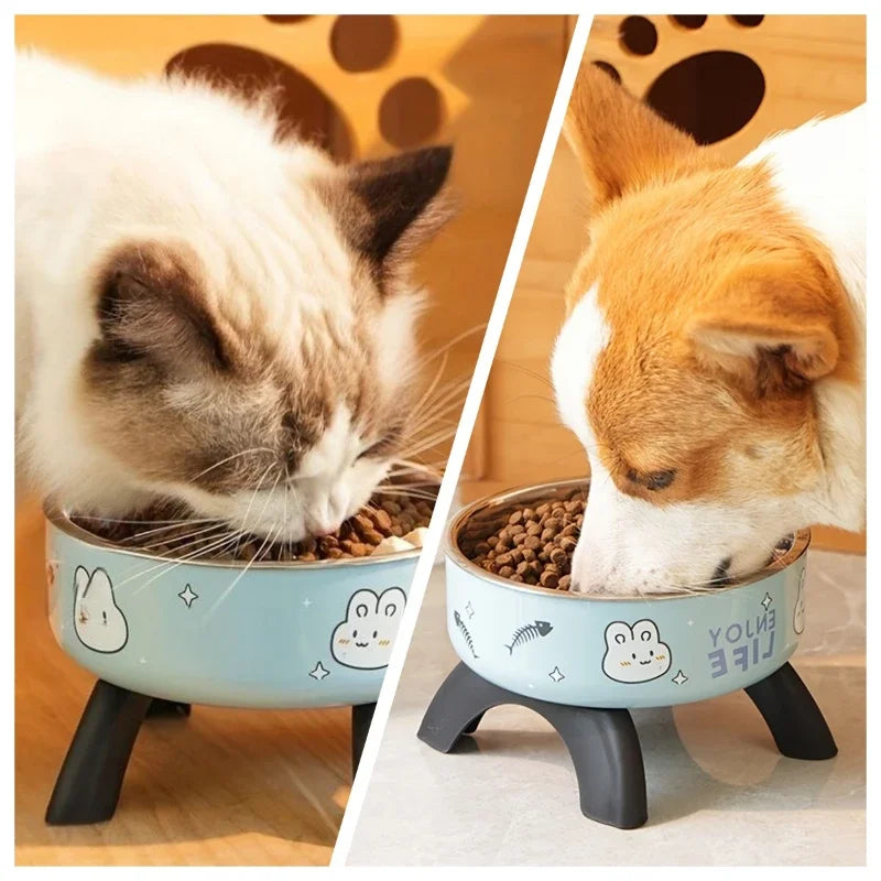 Stainless Steel Pet Bowl – Anti-Tip Elevated Design with Non-Slip