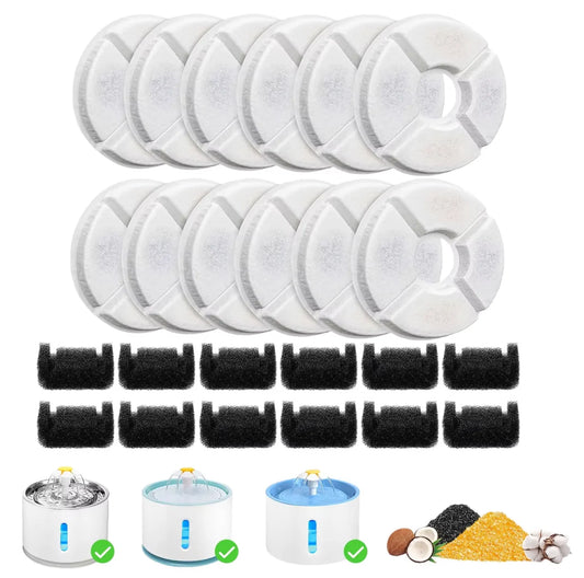 Replacement Activated Carbon Filter set 8/12pcs for Cat Water Drinking