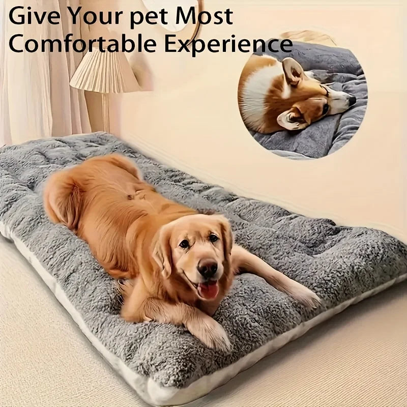 Oversized Plush Dog Cat Bed Sofa Crate Pad Ultra Soft Polyester Pet