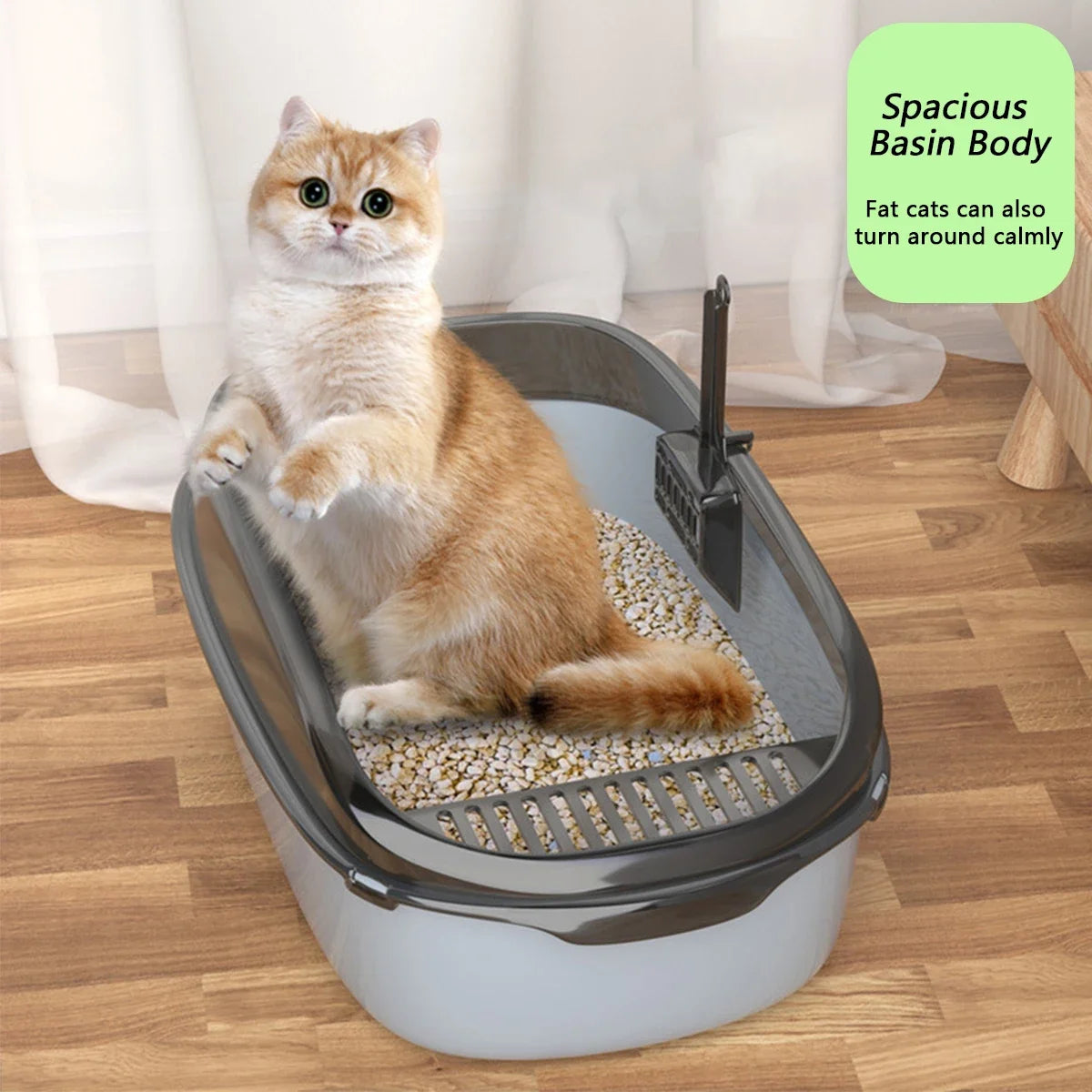 Cat Litter Box Thickening Kitty Sandbox Semi-enclosed High Side