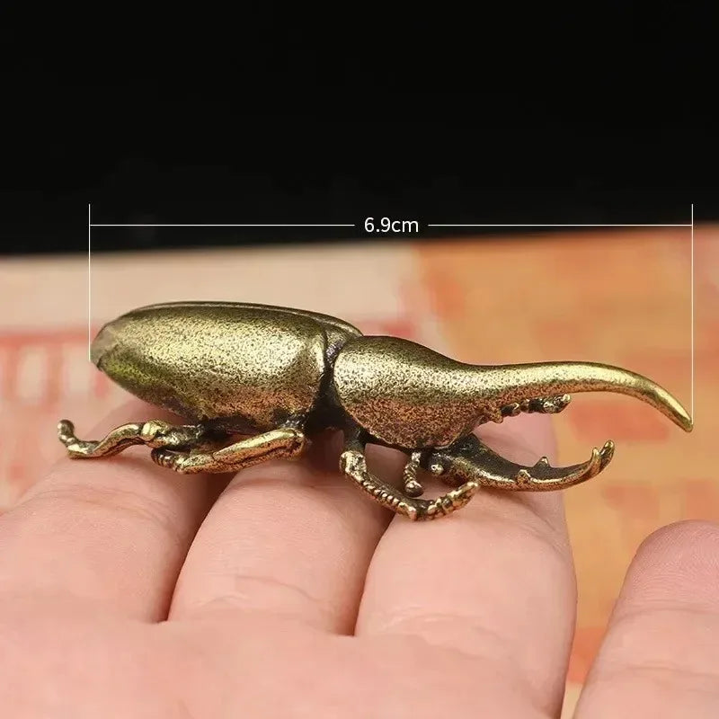 Solid Brass Beetle Ornaments Creative Unicorn Fairy Simulation Copper