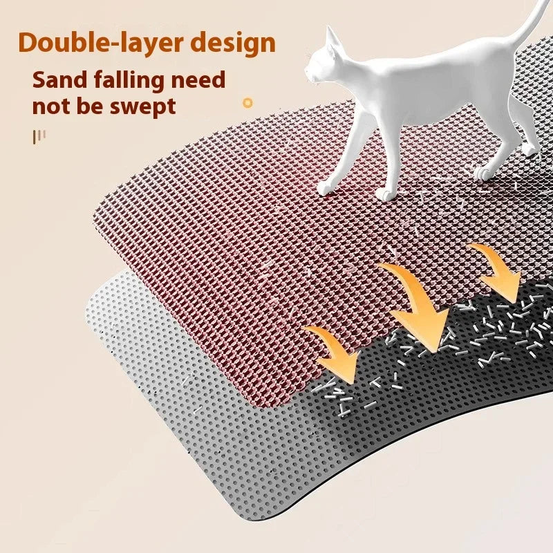 Premium Large Cat Litter Mat 90x60CM Waterproof Double Layer Litter