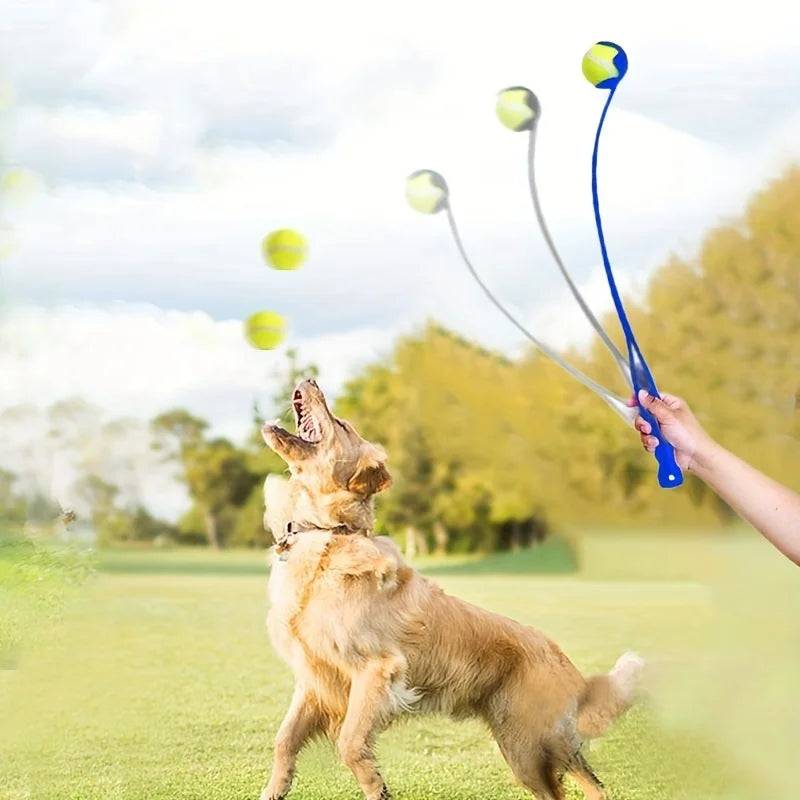 Pet Tennis Ball Launcher Stick - Interactive Outdoor Dog Training Toy,