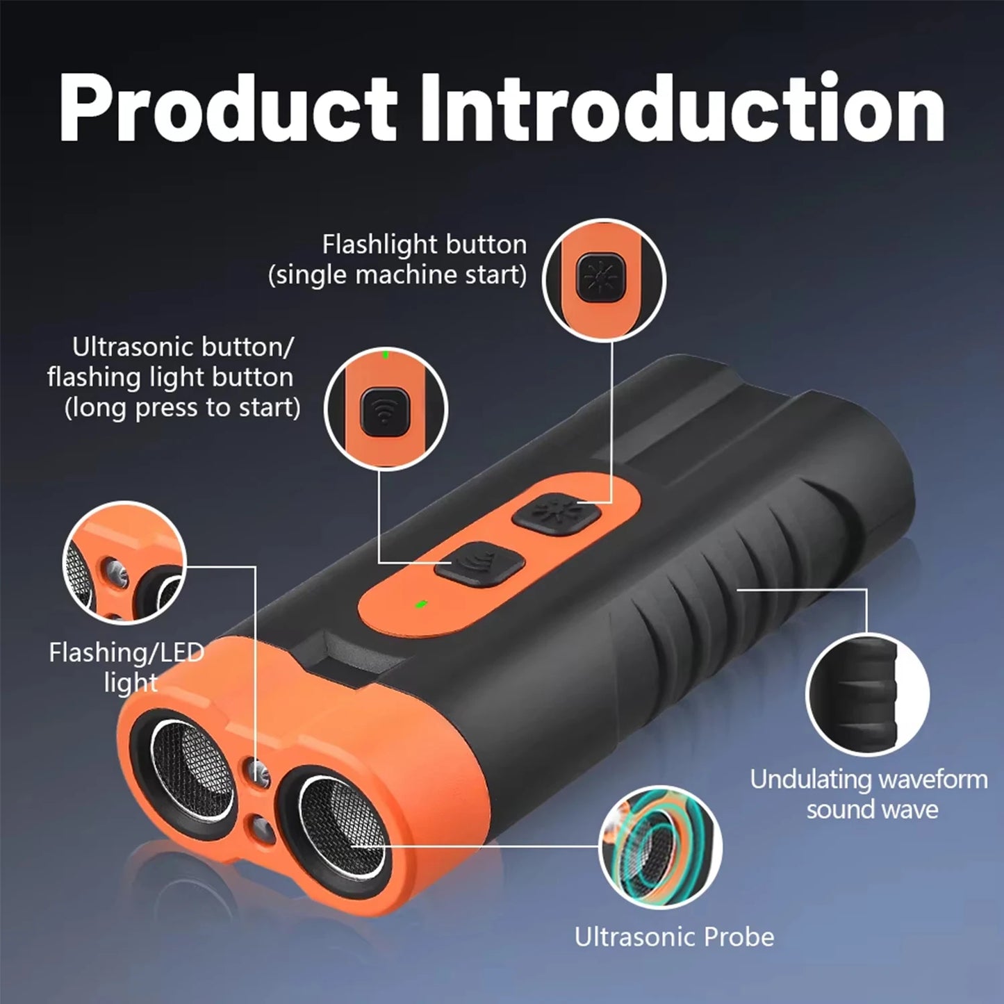 Dog Repeller Portable Ultrasonic Deterrent Handheld Anti-barking 3in1