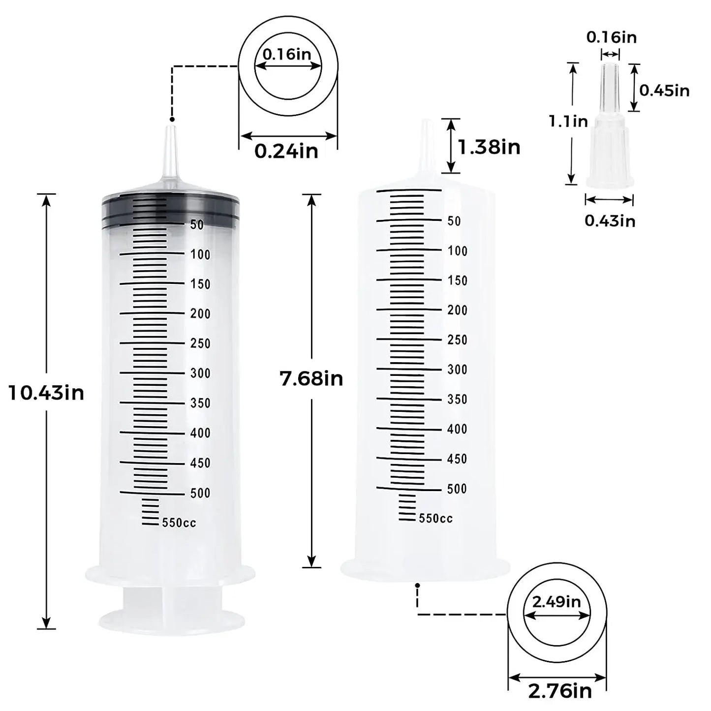 Multifunction 100ml-550ml Syringe Large Capacity With 100cm Hose Pump