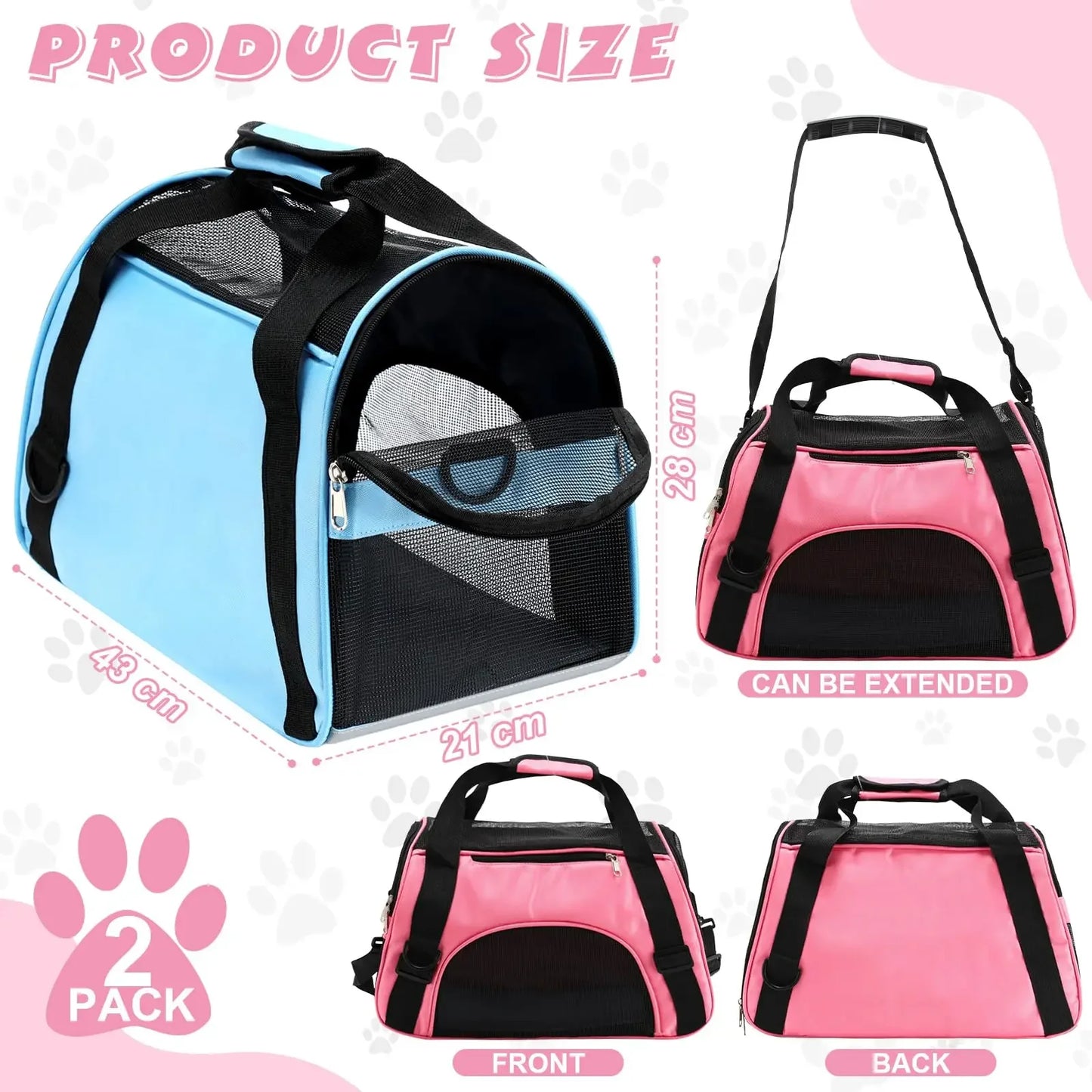 Cat Bags Portable Dog Carrier Bag Mesh Breathable Carrier Bags for