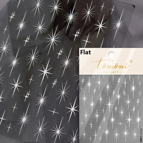 1pcs 5D Relief Kawaii Colorful Star Nail Art Stickers Multi Macaron