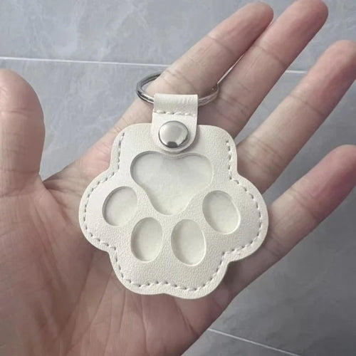 Pet Hair Memorial Keychain PU Leather Keepsake Locket for Cat Dog Fur