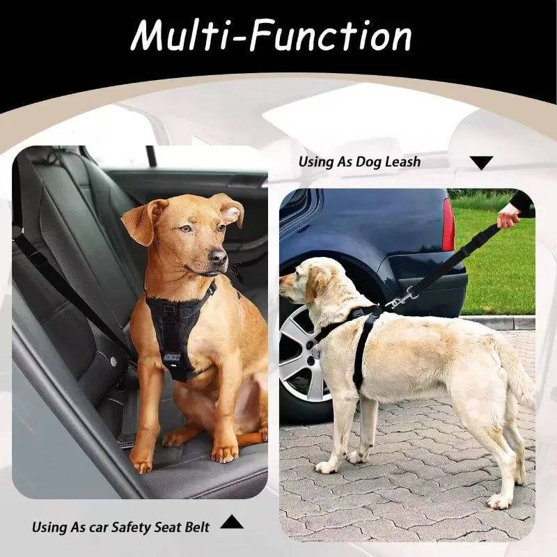 Solid Color Pet Car Seat Belt Nylon Lead Leash Backseat Safety Belt