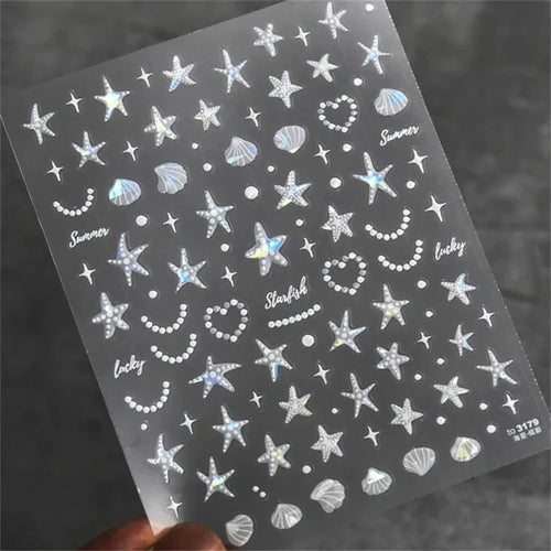 Summer Beach Ocean Shell Starfish Clams Conch Stars Sea Bubble