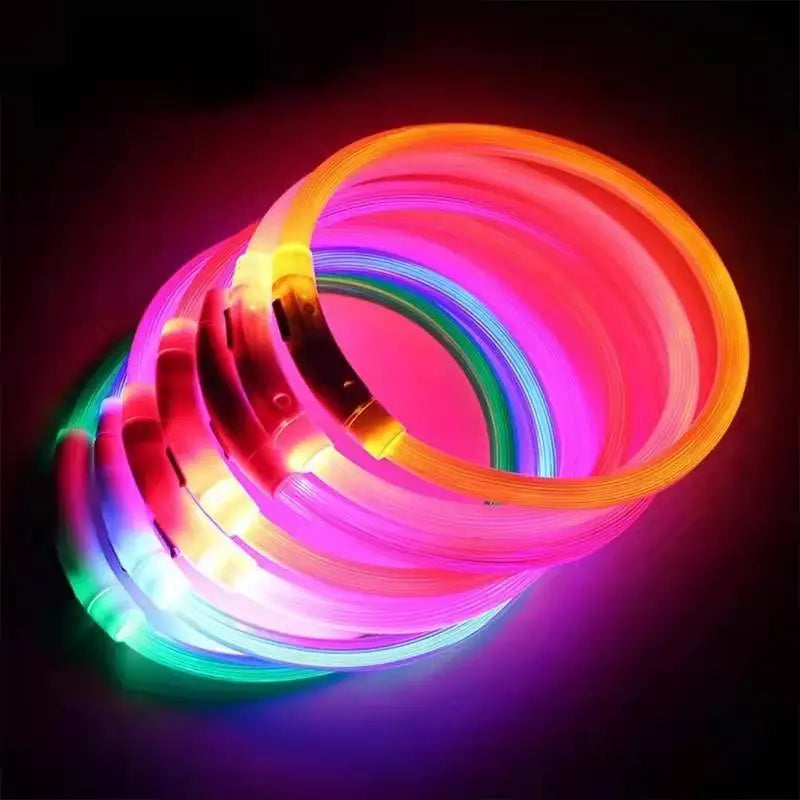Led Usb Dog Collar Pet Dog Night Luminous Charge Collar Led Night