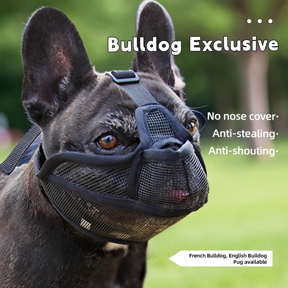 Dog Muzzle for Short-snouted Dogs Preventing Barking French Bulldogs