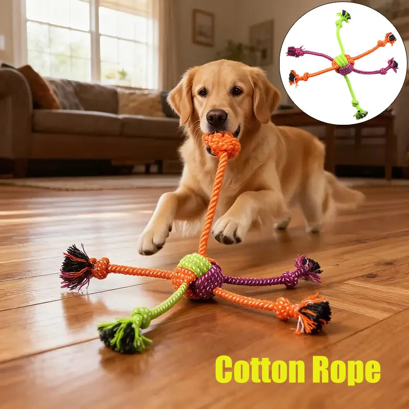 Durable Dog Rope Toy Teeth Cleaning Pet Interactive Chewing Dog Toy