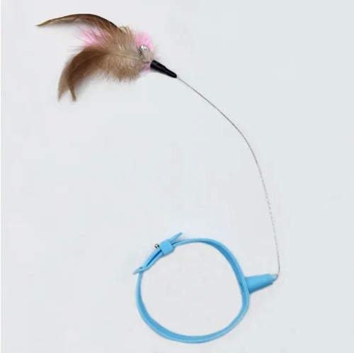 Cat Collar Toy Attached, Silicone Cat Teasing Wand Adjustable Cat