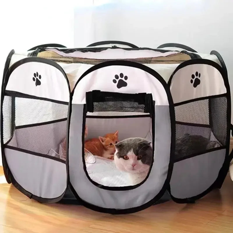 Portable Foldable Pet Tent Kennel Octagonal Fence Puppy Shelter Easy