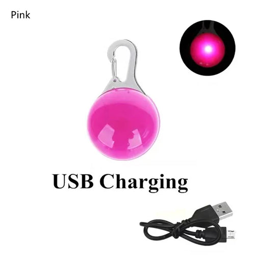 Led Dogs Collars Pendant Rechargeable Pet Usb Luminous Collar Pendant