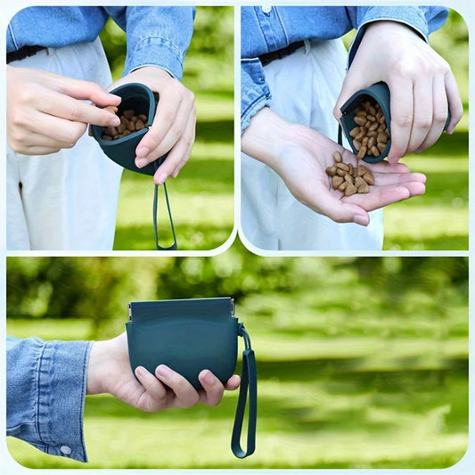 1pc Portable Silicone Dog Treat Bag Pet Dog Train Food Snacks Pockets