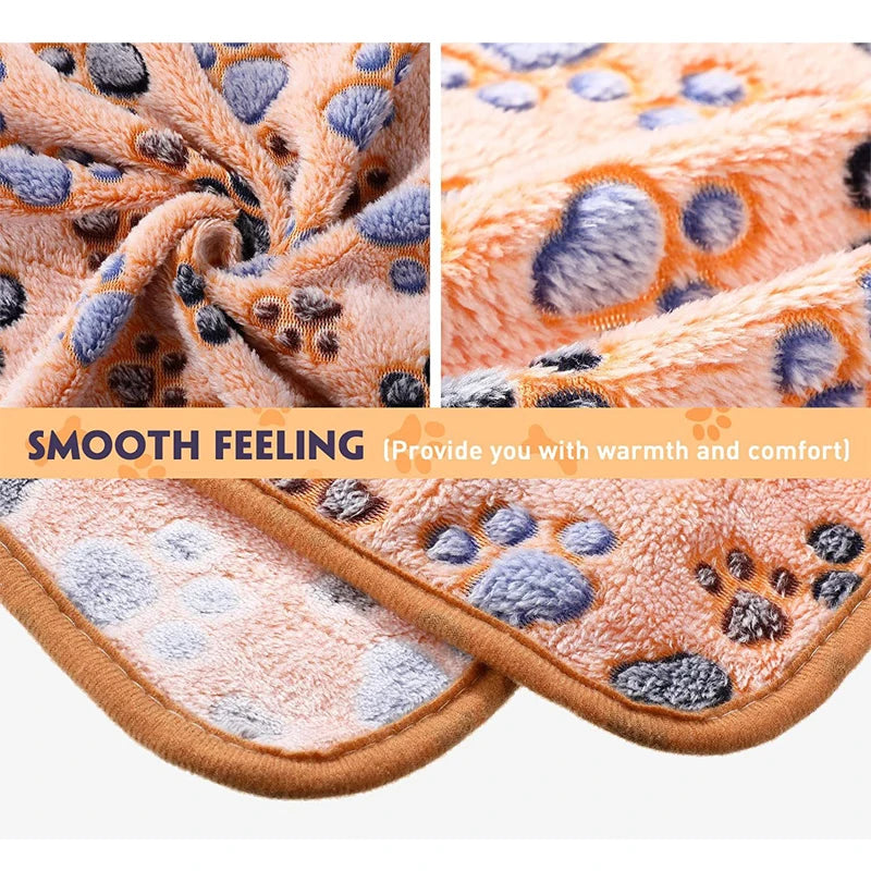 Dog Bed Mat Blanket Soft Fluffy Pet Blanket Cute Paws/Elephant Pattern