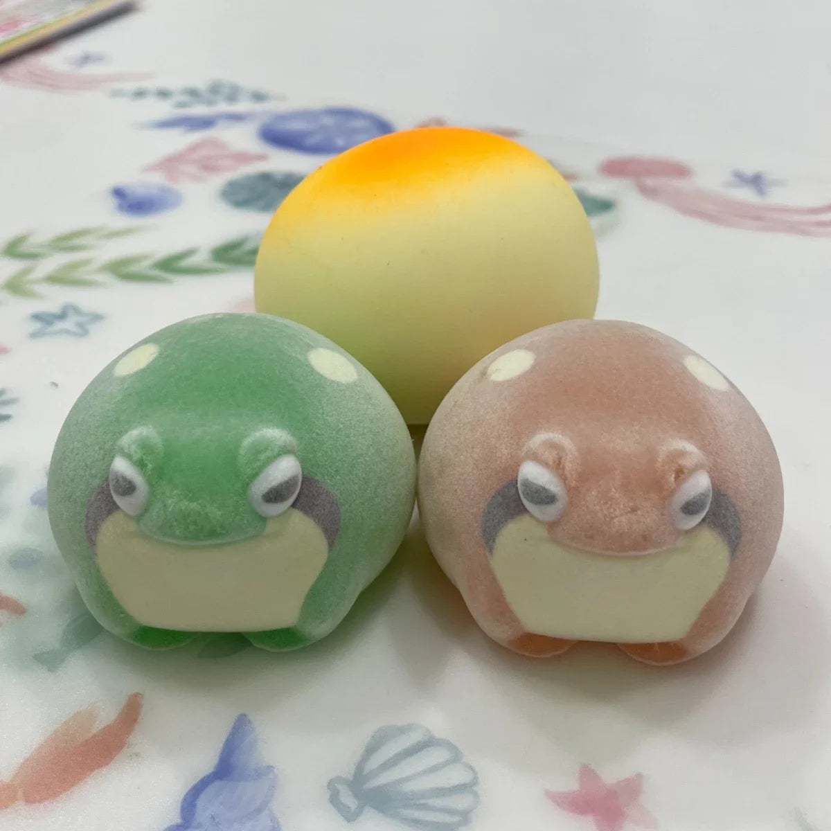 Flocking Frog Gashapon Capsule Toys Mini Soft Cute Figurines Kawaii