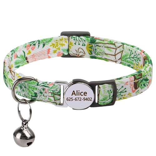 Cat Collar Free Personalized Kitten Collars Engraved Pet Puppy Name