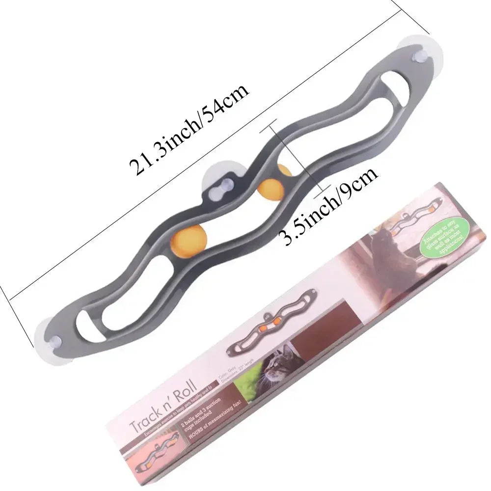 Track Cat Toy Plastic Sucker Track Ball Pet Accessories Window Table
