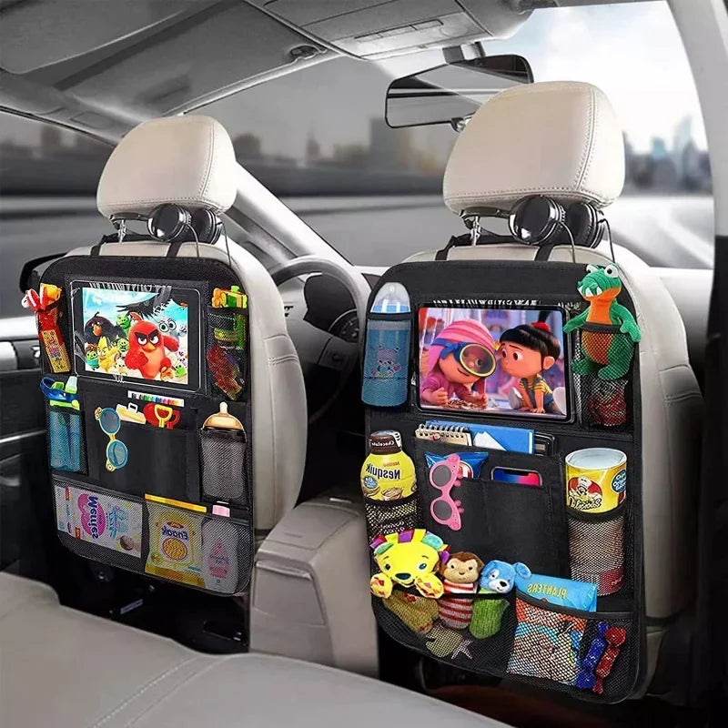 Car Backseat Organizer with Tablet Holder - Multi-Pocket Storage &