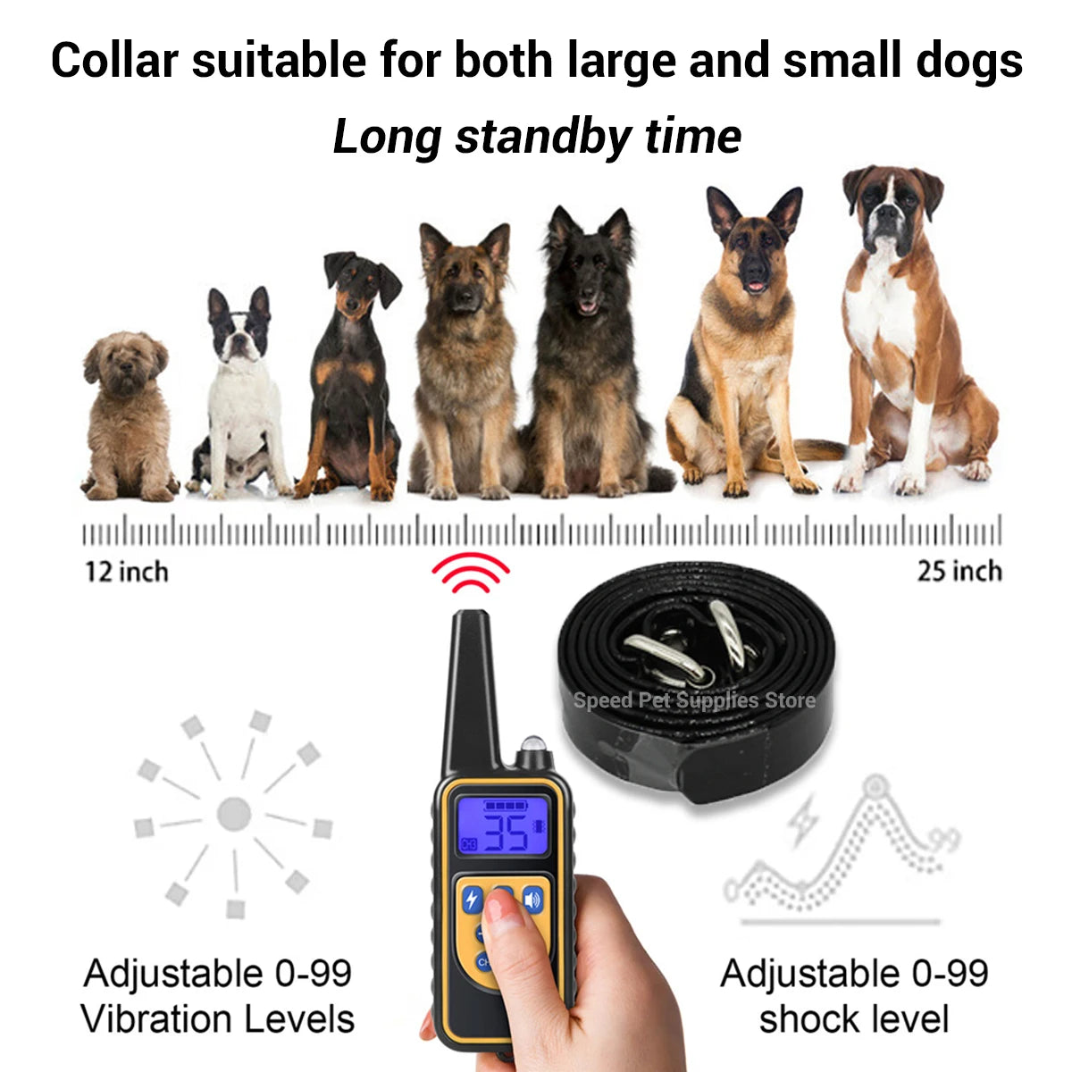 300M Electric Dog Training Collar Waterproof Pet Remote Control