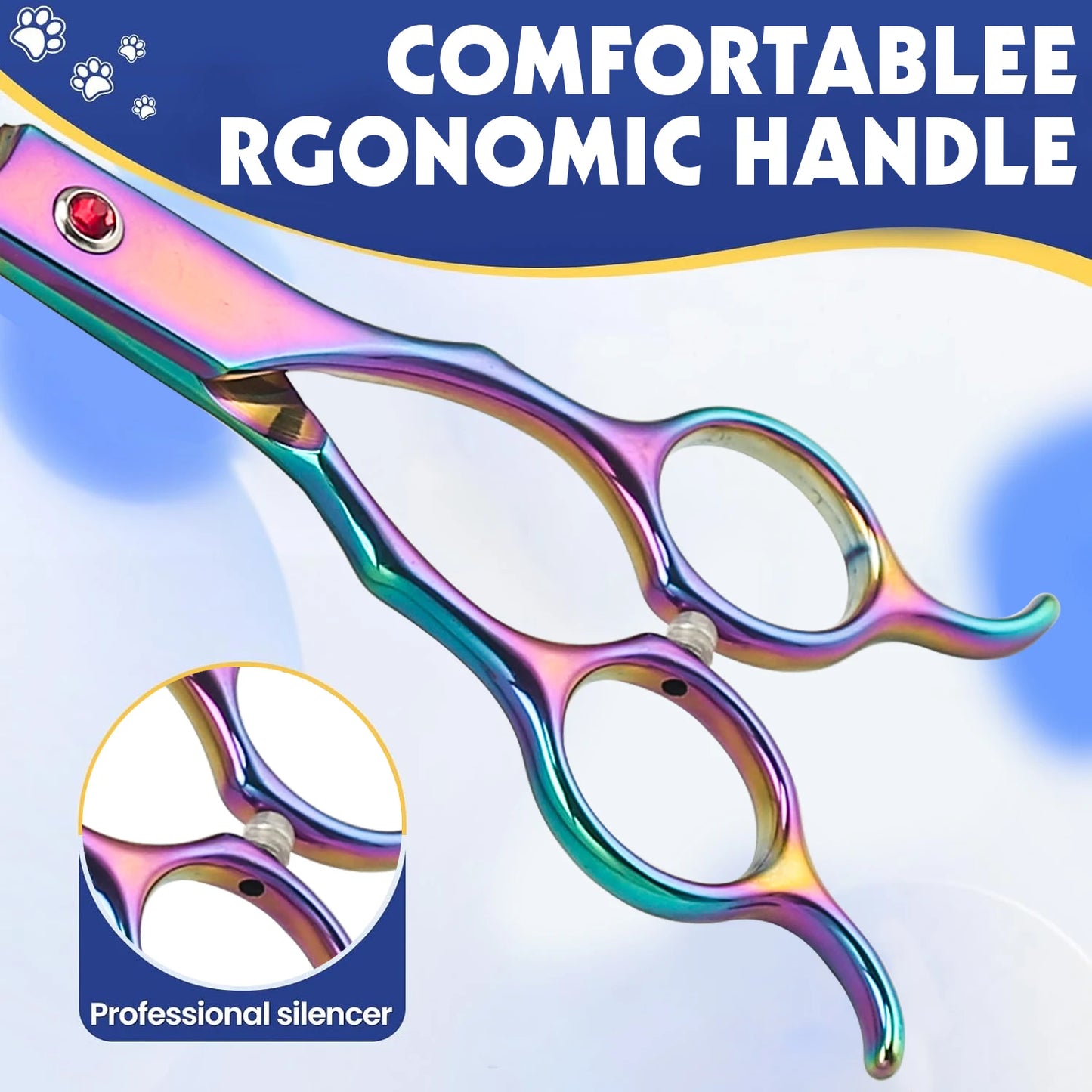 Double-Tailed Curved Scissors for Trimming Dog Fur Beautifully
