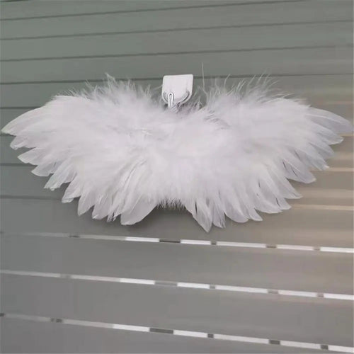 White Black Crafts Kids Mini Feather Angel Wing Newborn Dog Pet Prop
